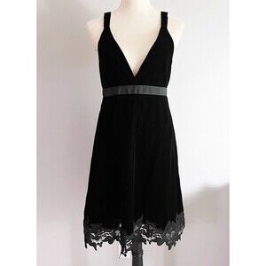 NWT Miss Selfridge Black Mini Dress with Lace Hem